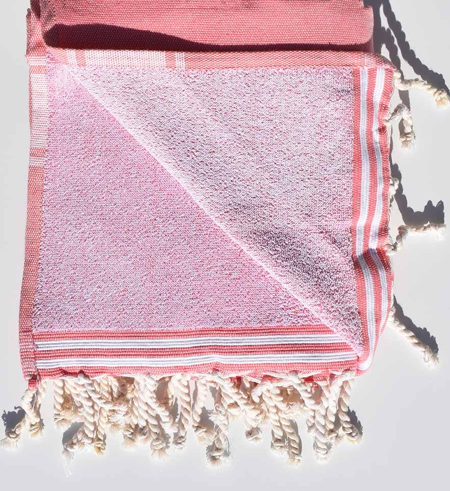 Fouta éponge rose incarnadin  - 2