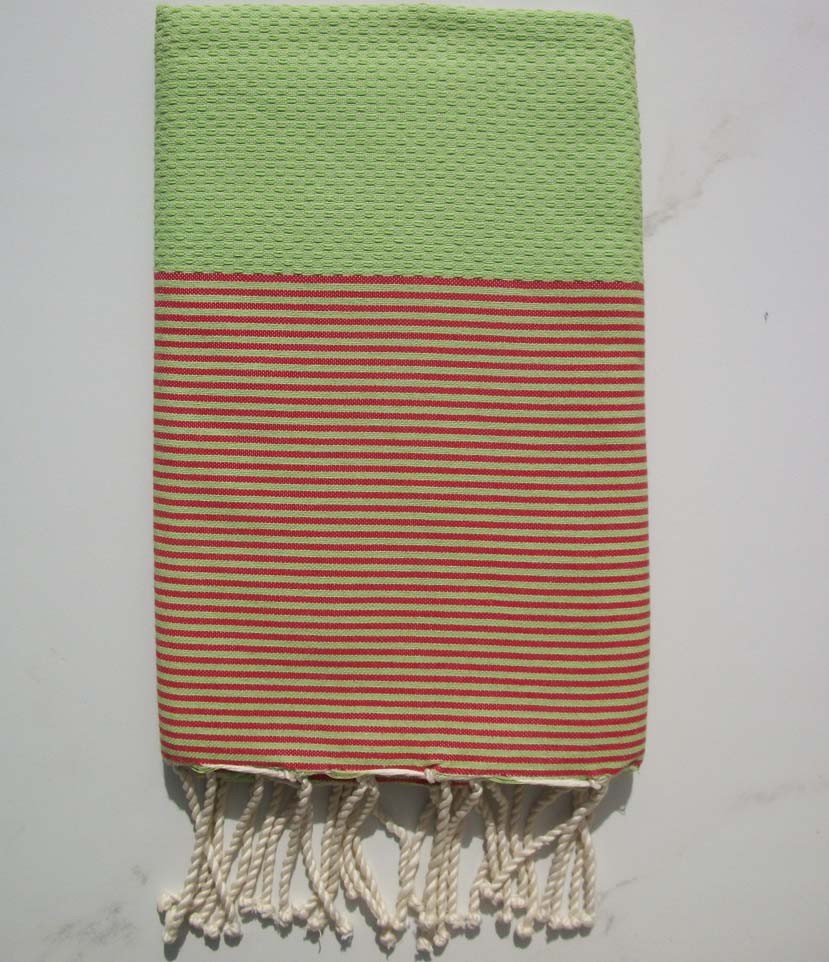 vert pistache rayée rouge 