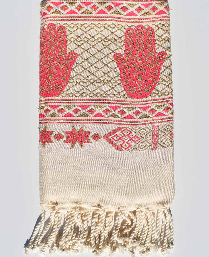 Fouta khomsa rose fushia Fouta Tunisia - 2