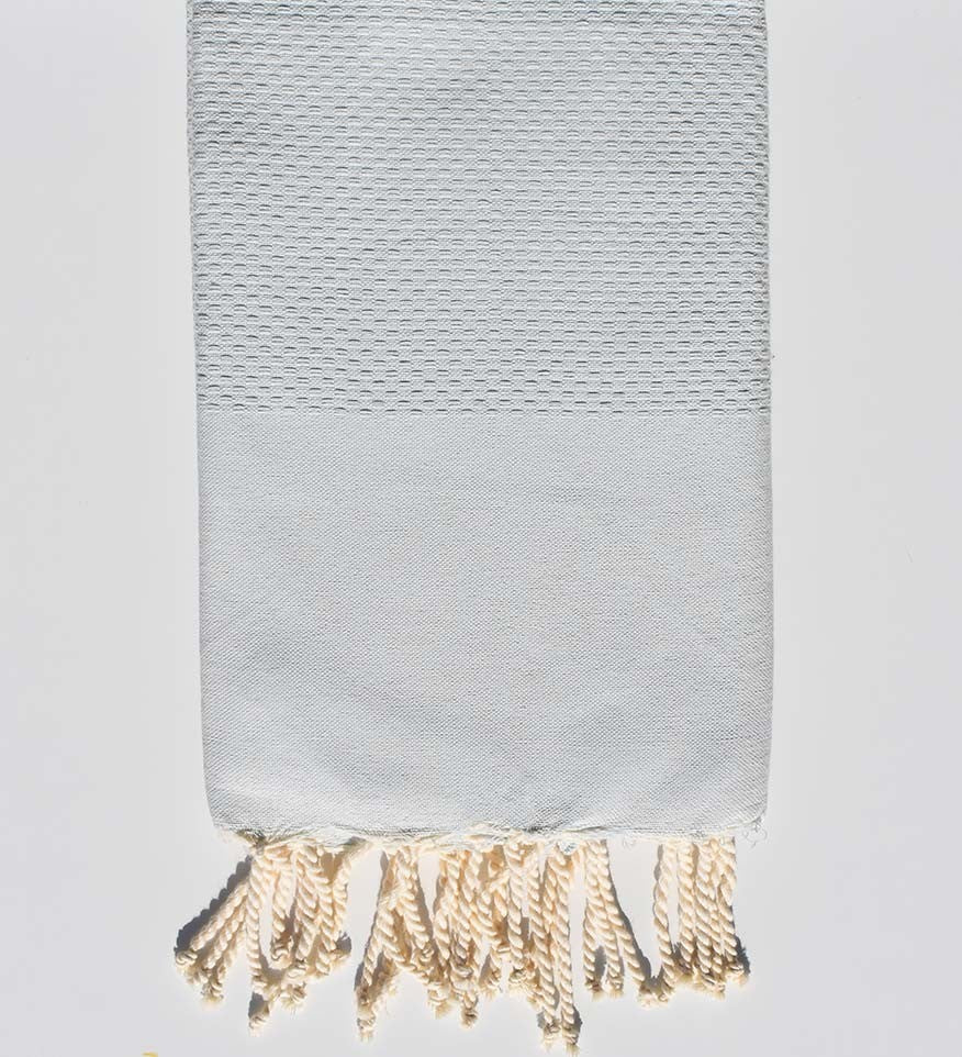 FOUTA Nid d'abeille unie azur brume Fouta Tunisia - 1