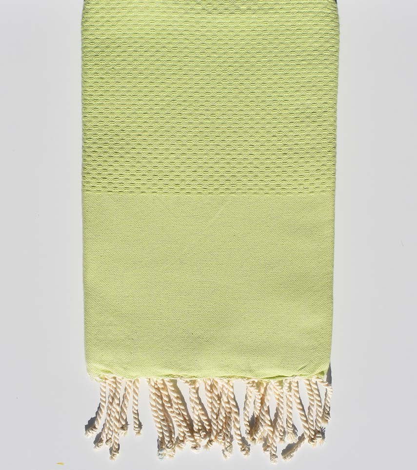 FOUTA nid d'abeille unie vert chartreuse Fouta Tunisia - 1