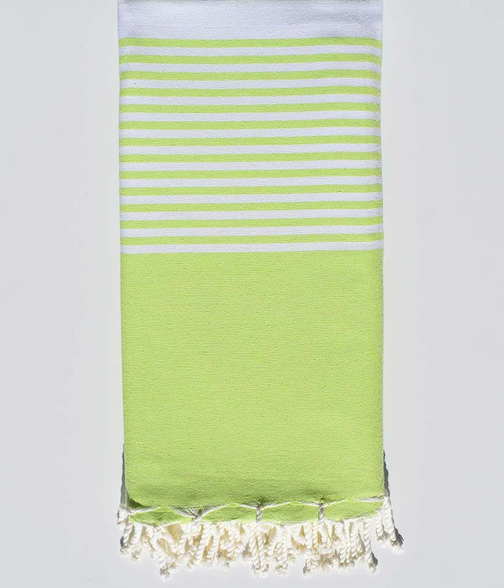 Jeté vert clair avec rayures Fouta Tunisia - 1