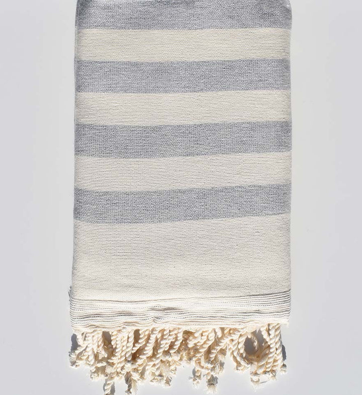 Éponge blanc crème et gris Fouta Tunisia - 1