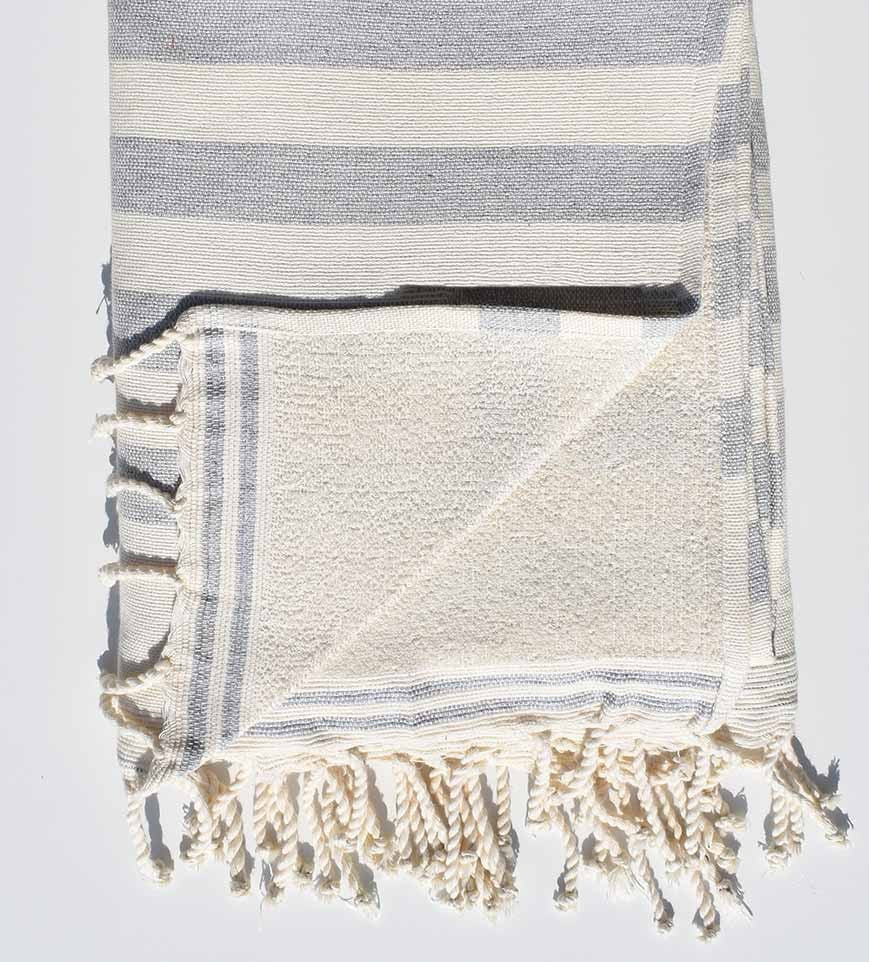 Éponge blanc crème et gris Fouta Tunisia - 2