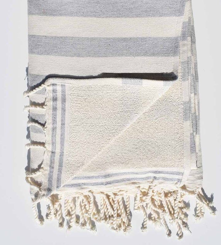 Éponge blanc crème et gris Fouta Tunisia - 2