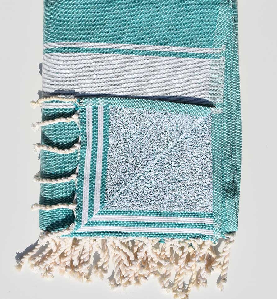 Fouta éponge vert sarcelle Fouta Tunisia - 2