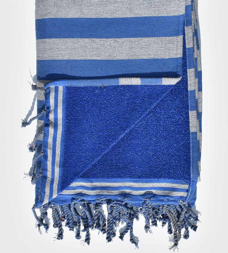 Éponge gris et bleu Fouta Tunisia - 2