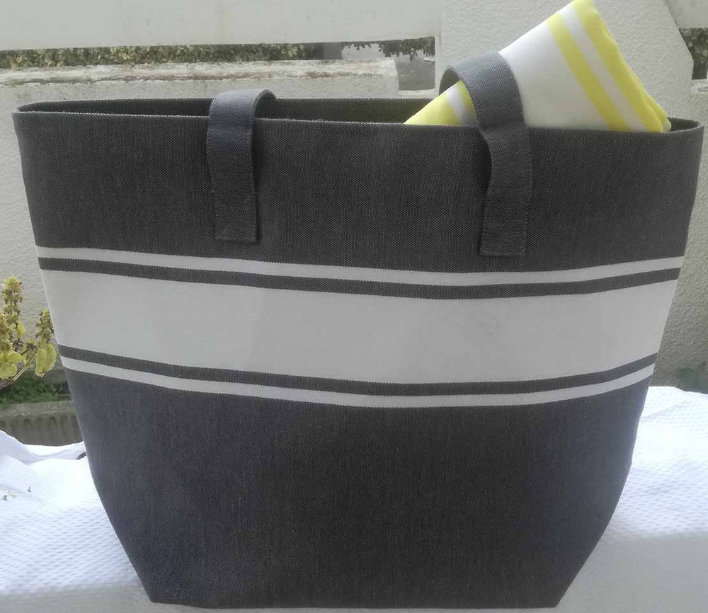 Sac de plage gris foncé Fouta Tunisia - 1