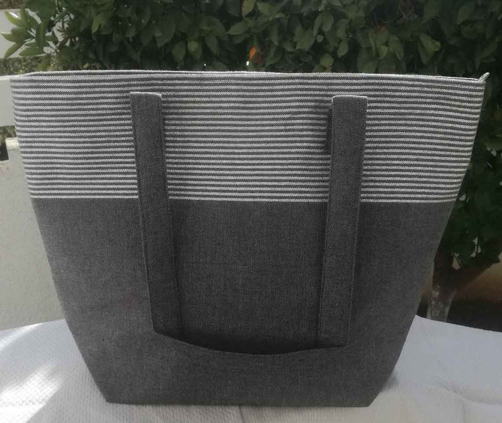 Sac gris foncé avec lurex argenté Fouta Tunisia - 3