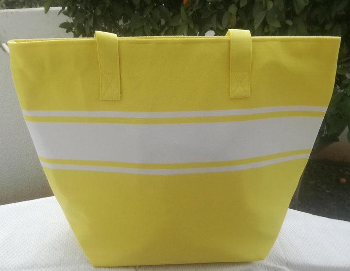 Sac de plage fouta jaune fluo Fouta Tunisia - 3