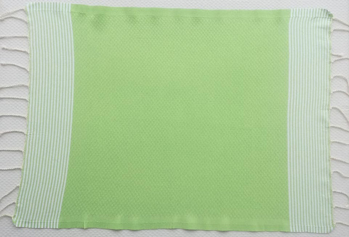 Lot de 10 serviettes de table vert anis clair Fouta Tunisia - 1