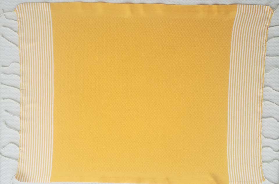 Lot de 10 serviettes de table jaune ambre avec rayures Fouta Tunisia - 2