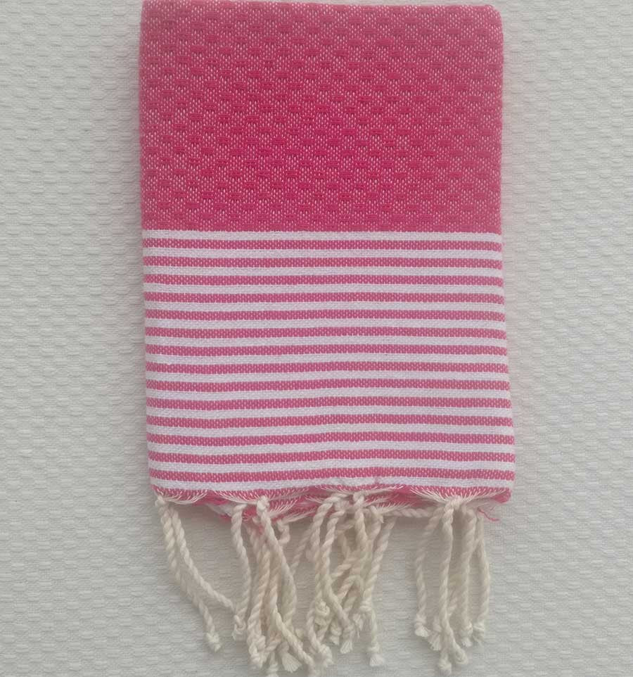 Lot de 10 serviettes de table rose magenta fushia Fouta Tunisia - 1