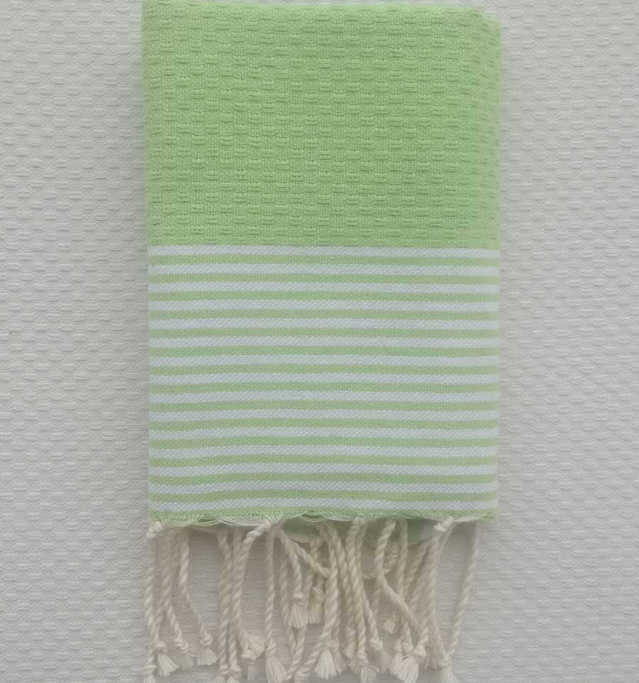 Lot de 10 serviettes de table vert anis clair Fouta Tunisia - 2