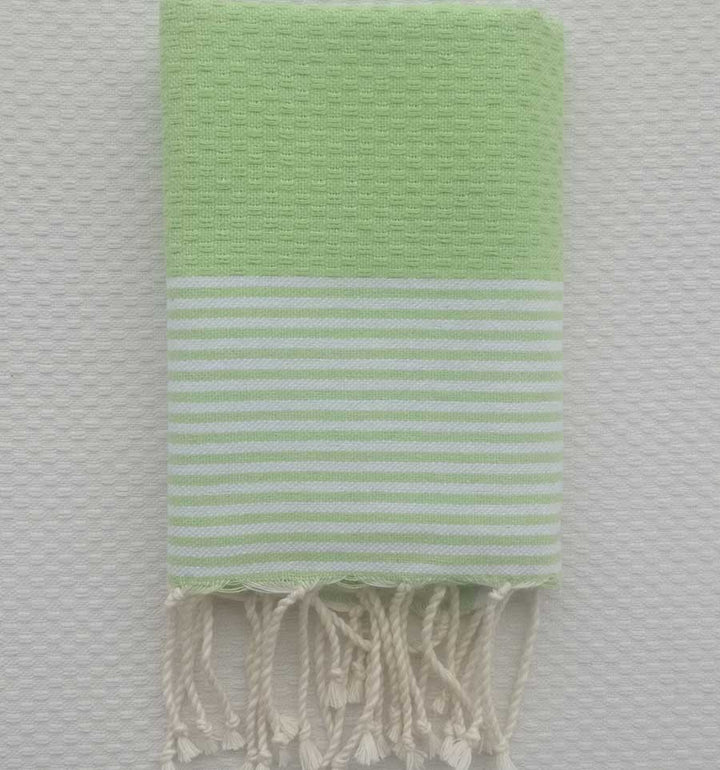 Lot de 10 serviettes de table vert anis clair Fouta Tunisia - 2