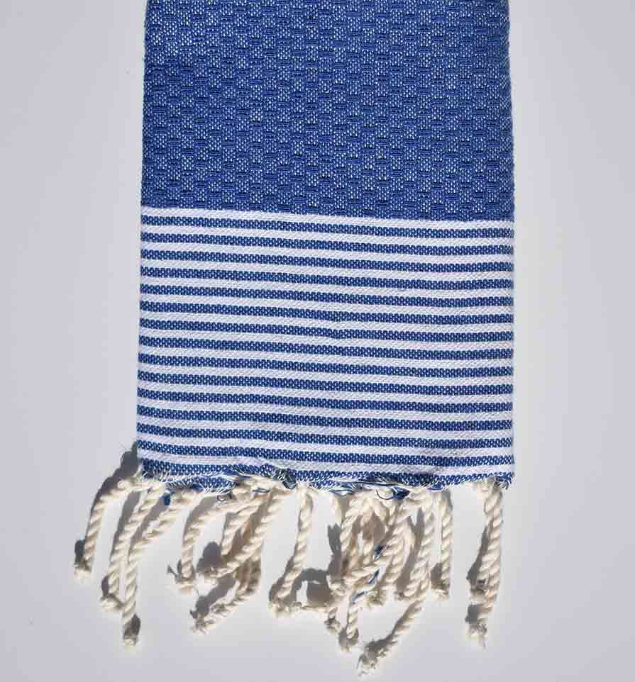 Lot de 10 serviettes de table bleu avec rayures Fouta Tunisia - 1