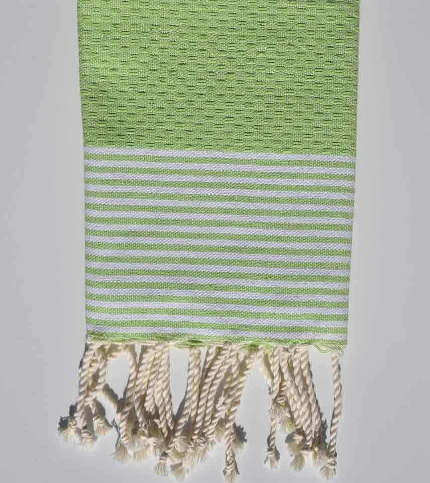 Lot de 10 serviettes de table vert anis clair Fouta Tunisia - 3