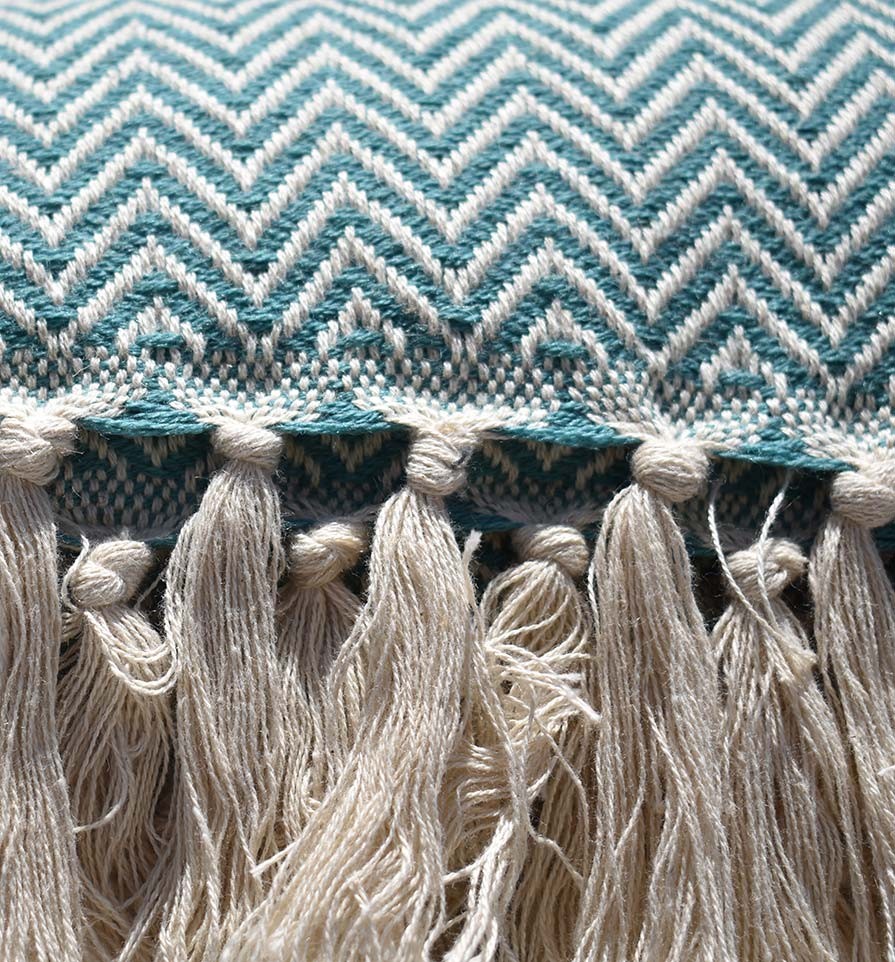 Plaid bleu canard Fouta Tunisia - 3