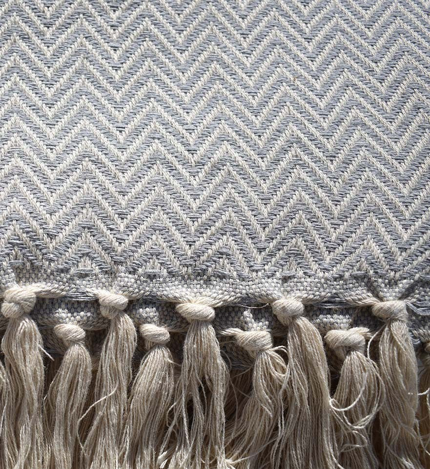 Plaid gris clair Fouta Tunisia - 2