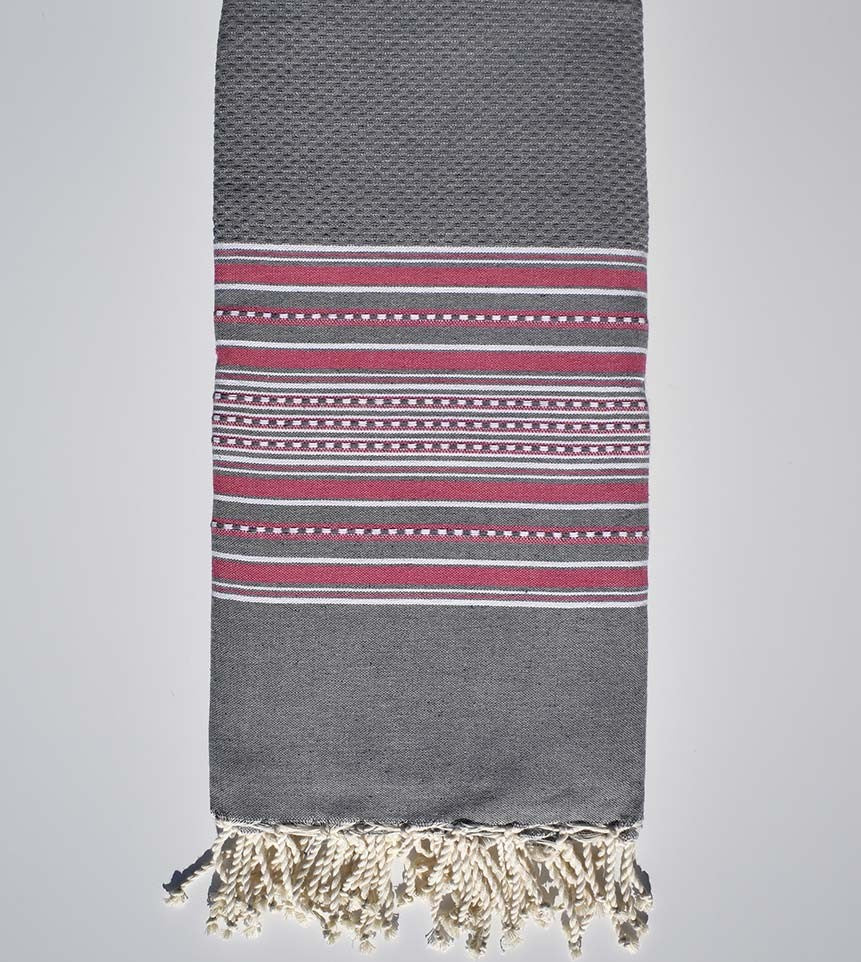 jeté arabesque gris ardoise et rose bonbon  - 1