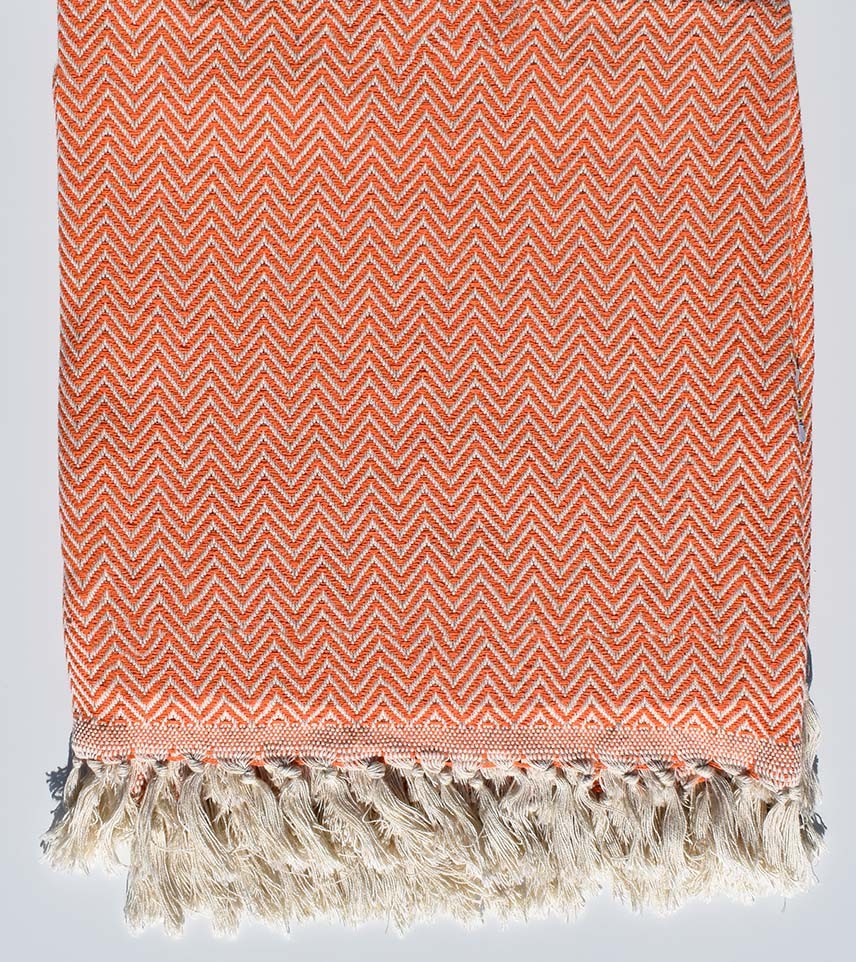 plaid orange Fouta Tunisia - 1