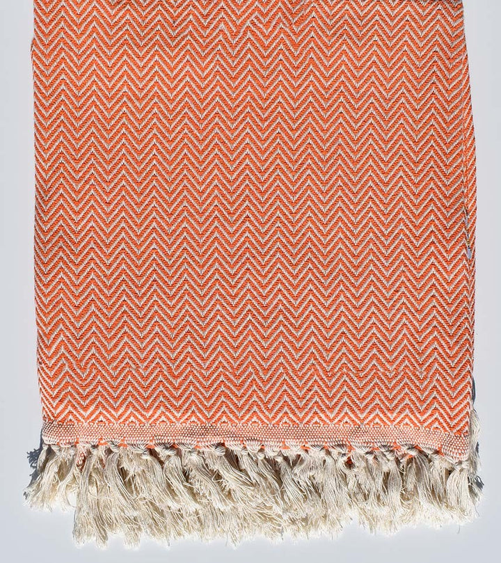plaid orange Fouta Tunisia - 1