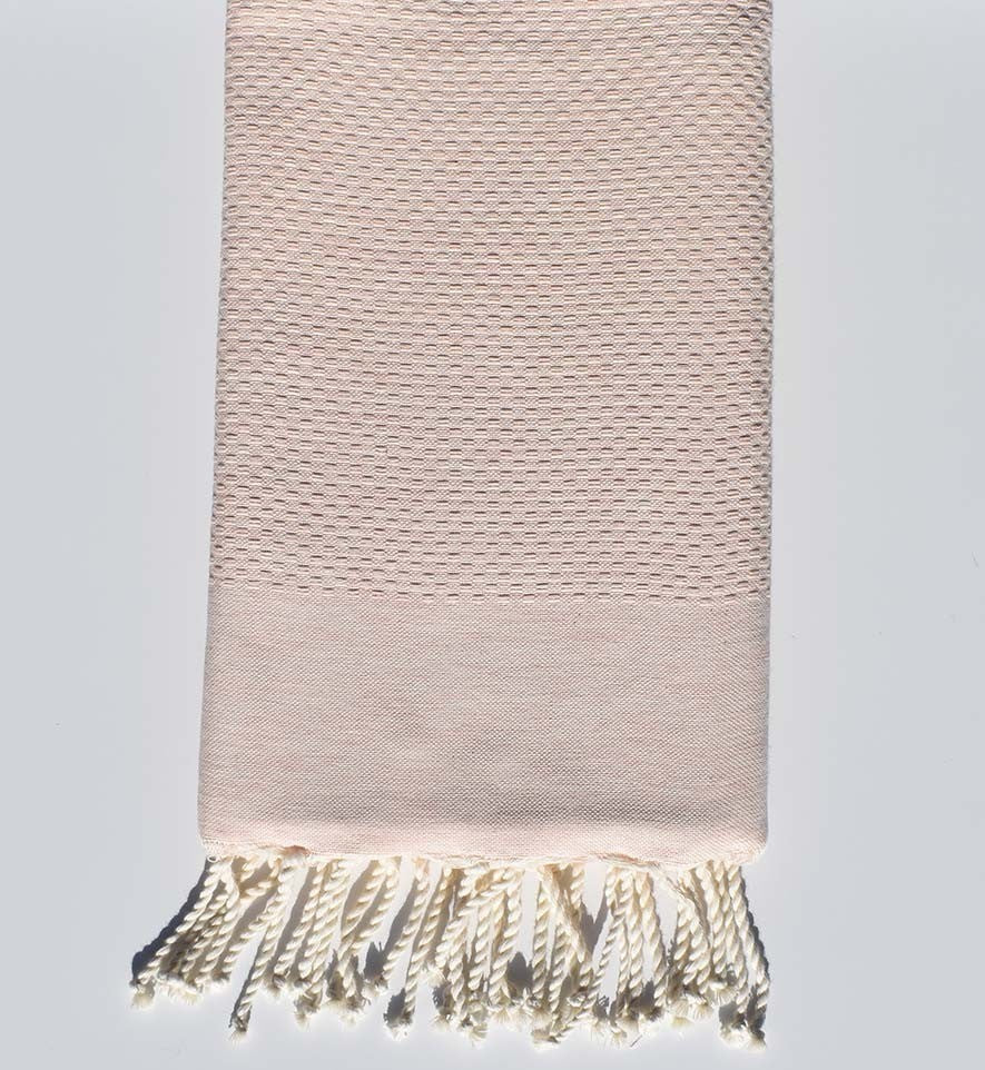 Serviette de plage unie rose clair mélangé  - 1