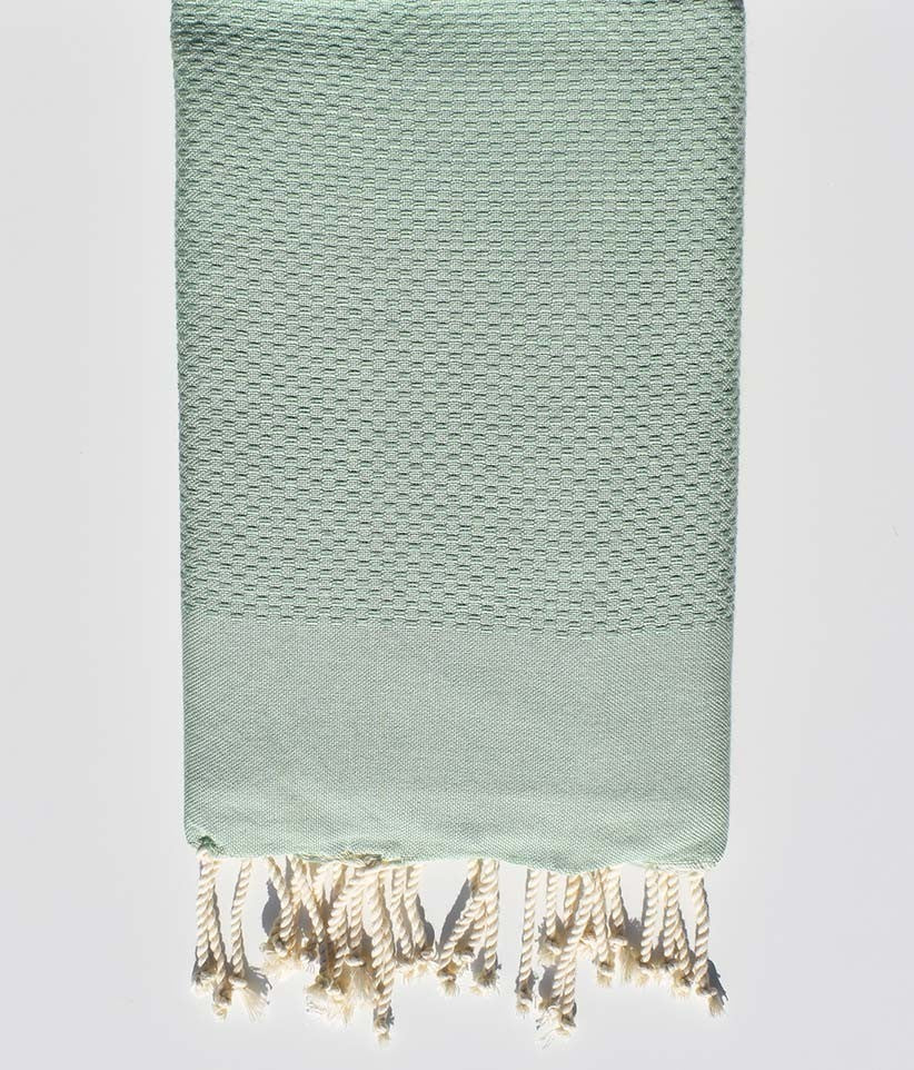 Serviette de plage unie vert lichen clair  - 1