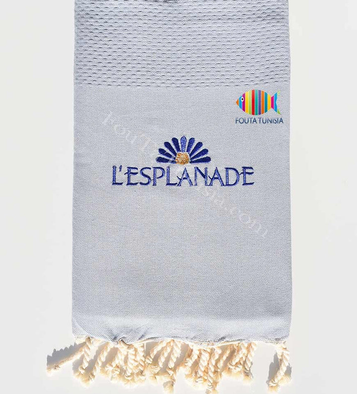 Serviette de plage nid d'abeille broderie l'esplanade Fouta Tunisia - 4