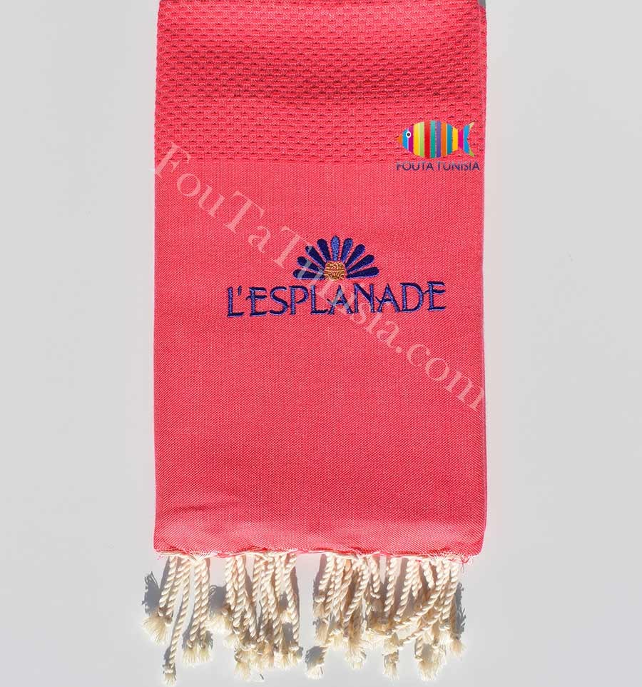 Serviette de plage nid d'abeille broderie l'esplanade Fouta Tunisia - 6