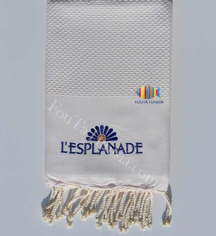 Serviette de plage nid d'abeille broderie l'esplanade Fouta Tunisia - 7