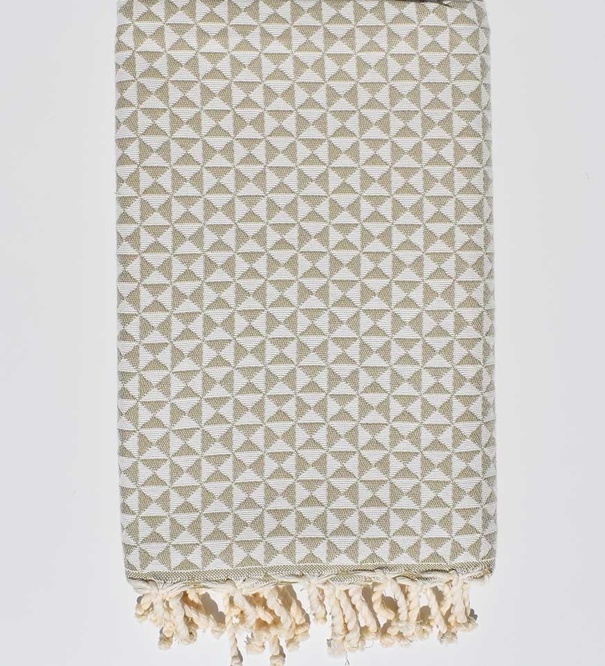 Serviette de plage papillon vert argile Fouta Tunisia - 1