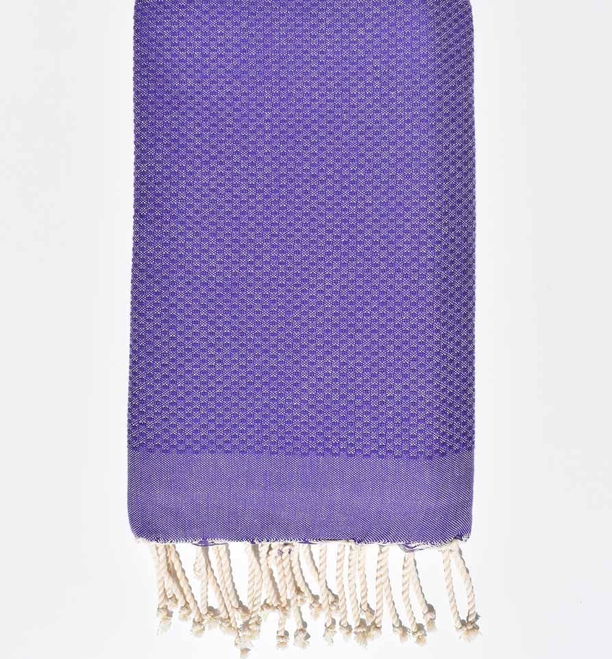 Serviette de plage unie violet Fouta Tunisia - 1
