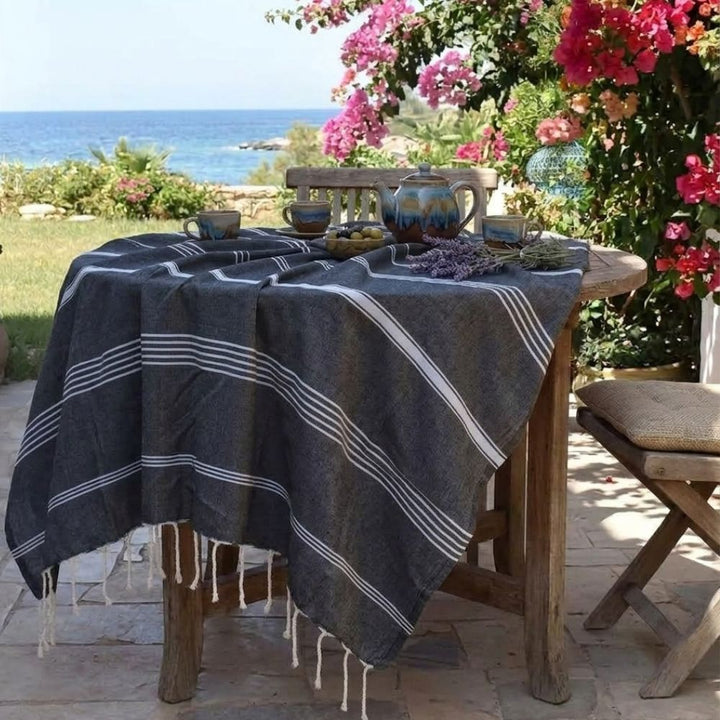 Jeté Mykonos gris noir 150X250 cm