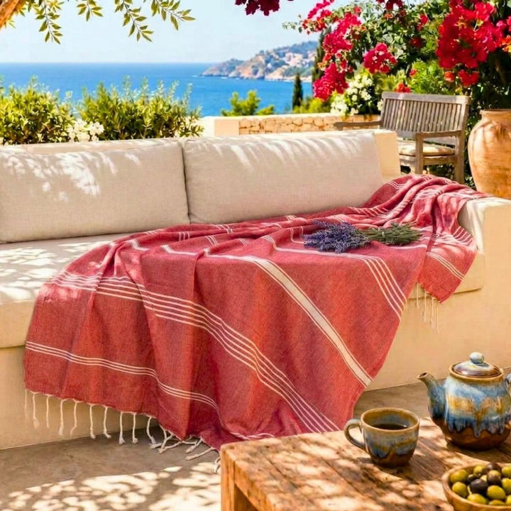 Jeté Mykonos rouge 150x250 cm