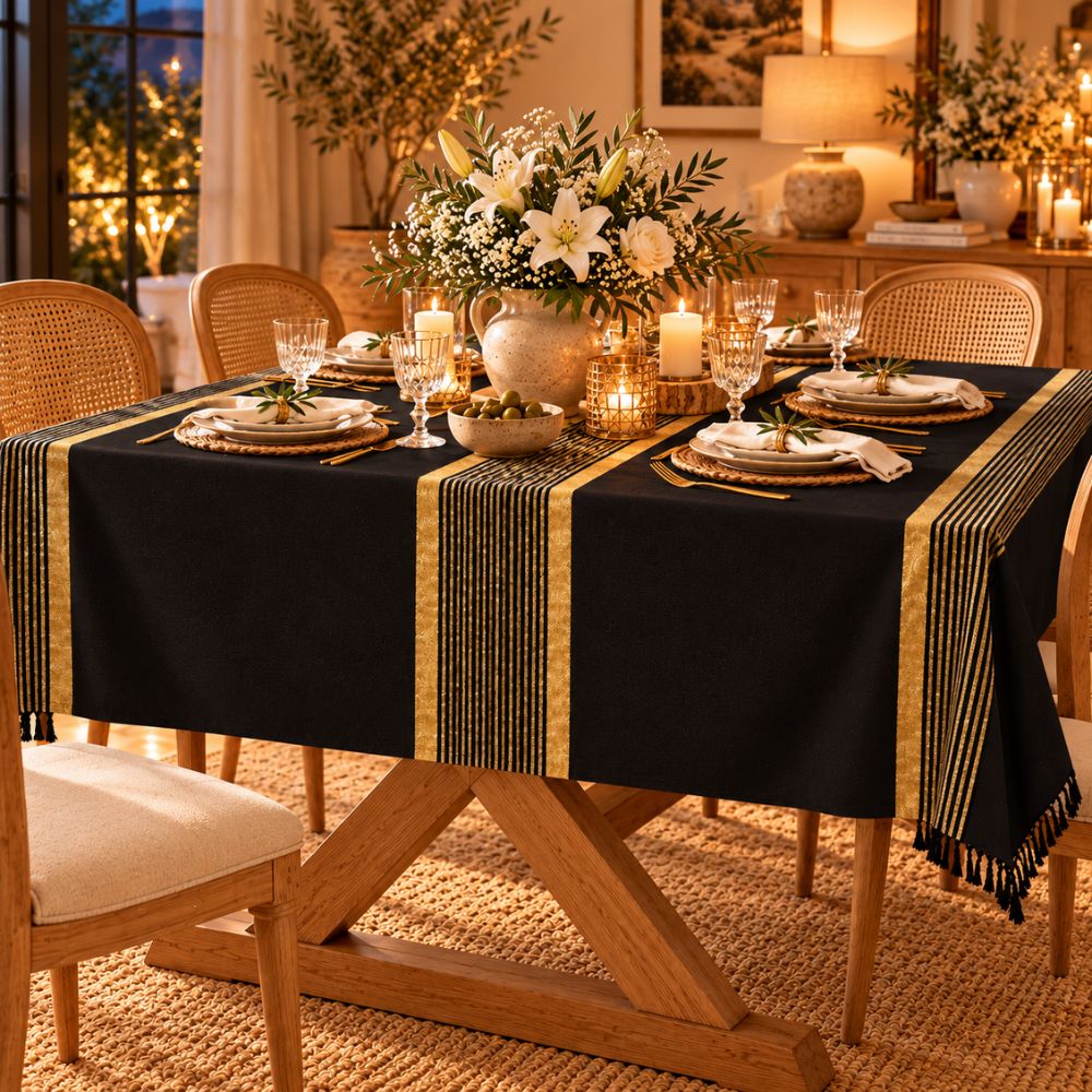 Large black beach towel gold lurex
