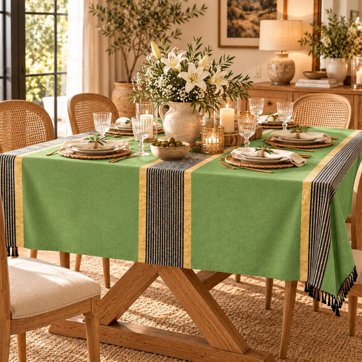 Großes Strandtuch Frühlingsgrün Lurex Gold