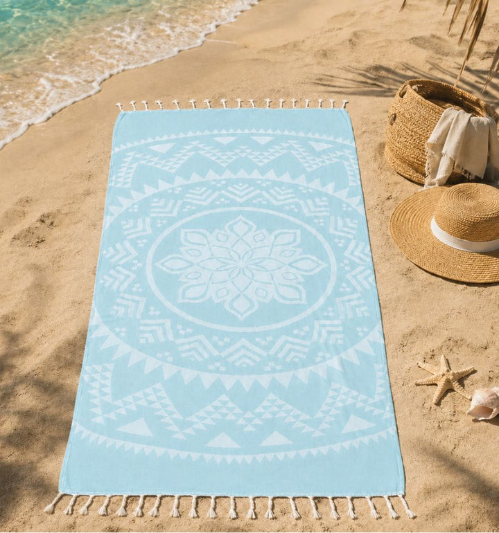 Telo mare Bohemien blu azzurro