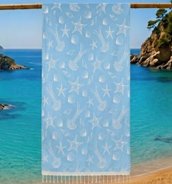 Fouta Fidji bleu turquoise