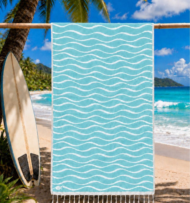 Fouta Hawaï Bleu Turquoise
