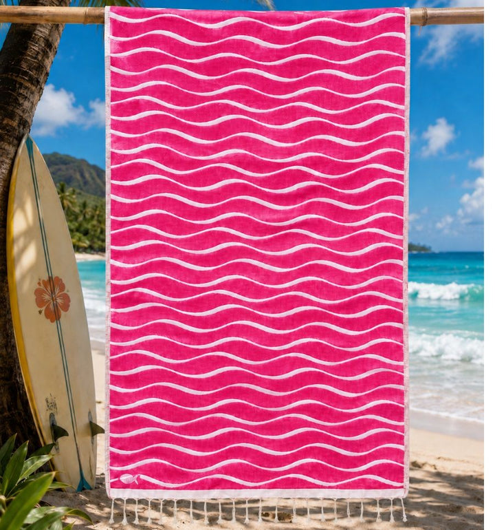 Fouta Hawaï Rose Fuchsia