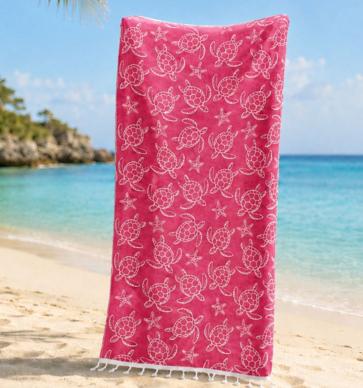 Seychelles Fuchsia Pink Beach Towel