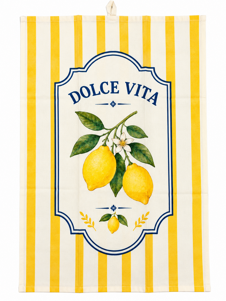 Canovaccio Dolce Vita con limoni — aperto, 36x54 cm