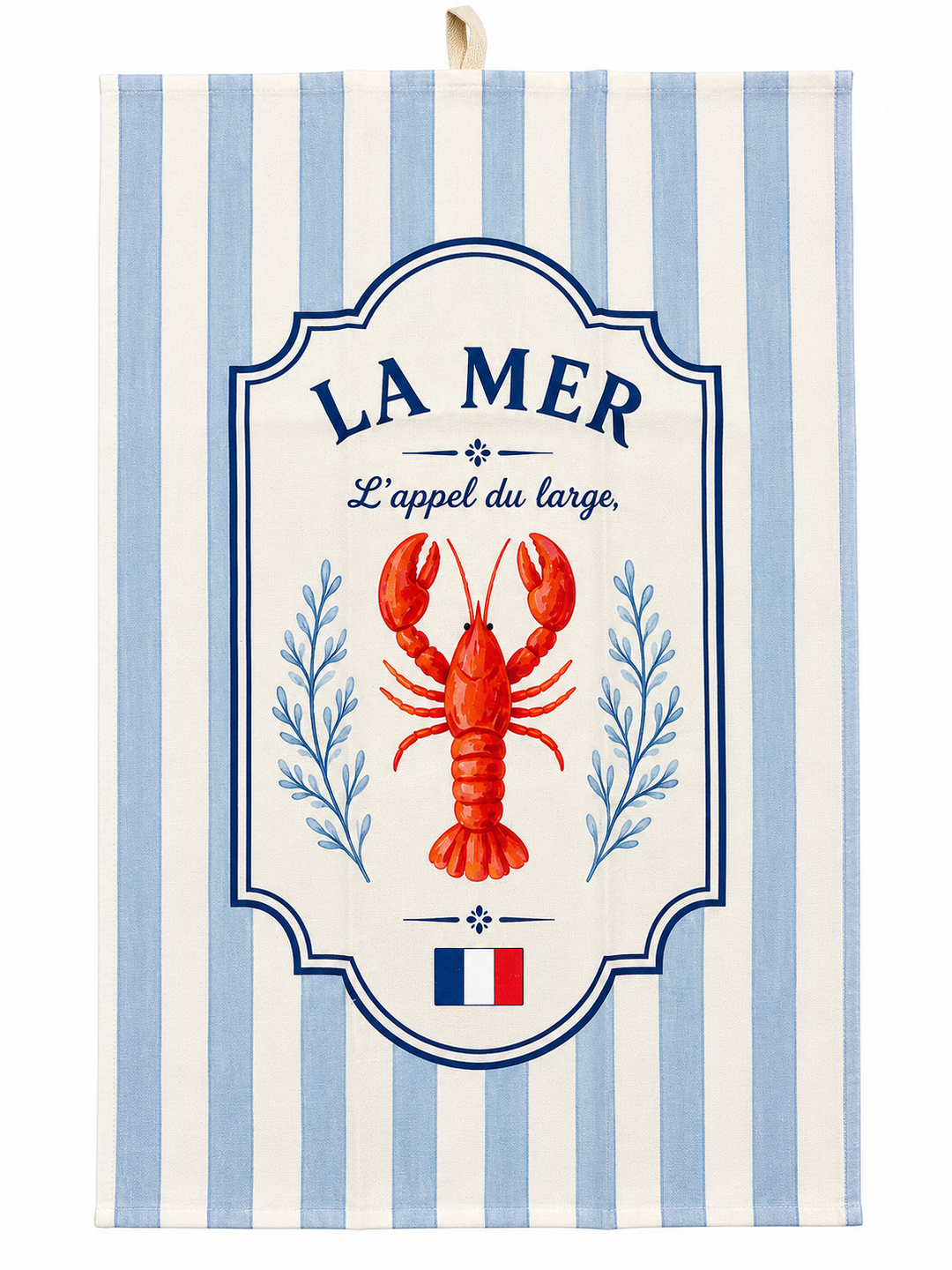 Vue complète du torchon La Mer Homard 36x54 cm