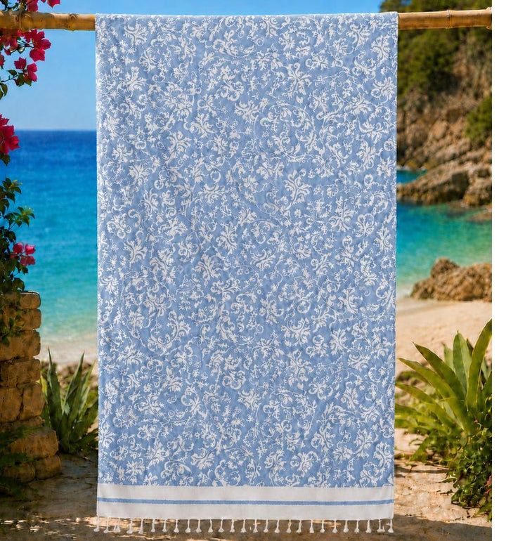 Beach towel Victoria sky blue