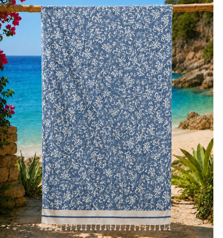 Beach towel Victoria cornflower blue