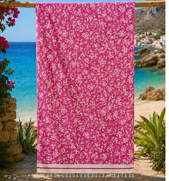 Beach towel Victoria fuchsia pink
