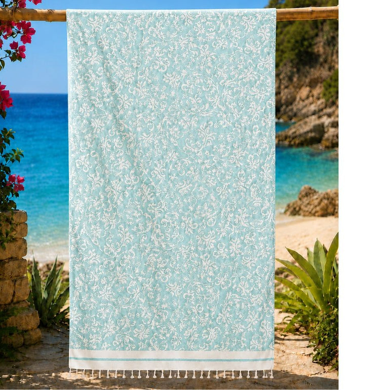 Victoria Aqua Green Beach Towel
