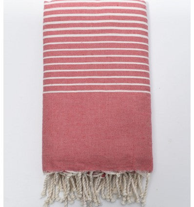 Fouta grande scarlatta scuro con righe