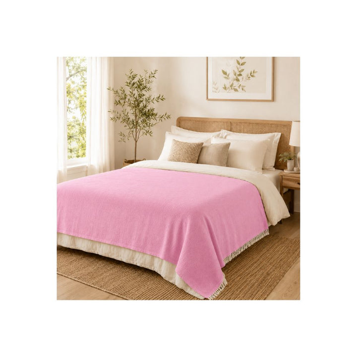 Jeté de canapé flammé rose clair